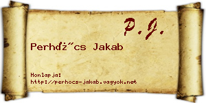 Perhócs Jakab névjegykártya